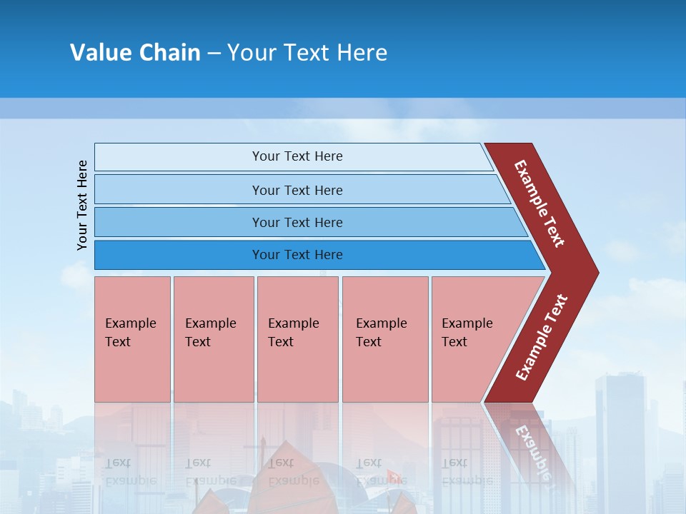 A Boat With Red Sails In A Body Of Water With A City In The Background PowerPoint Template