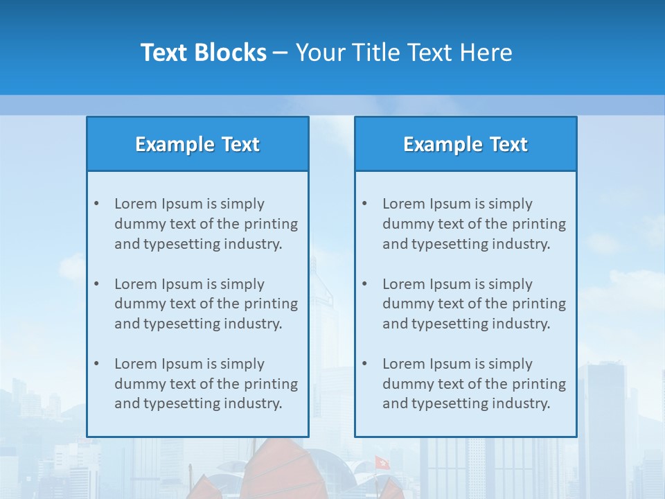 A Boat With Red Sails In A Body Of Water With A City In The Background PowerPoint Template