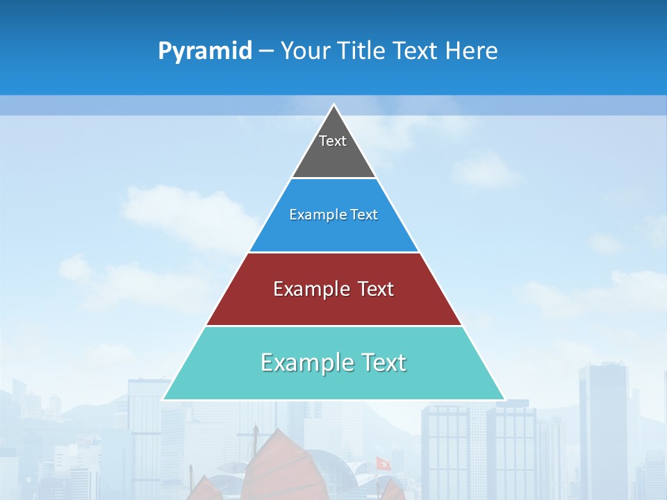 A Boat With Red Sails In A Body Of Water With A City In The Background PowerPoint Template