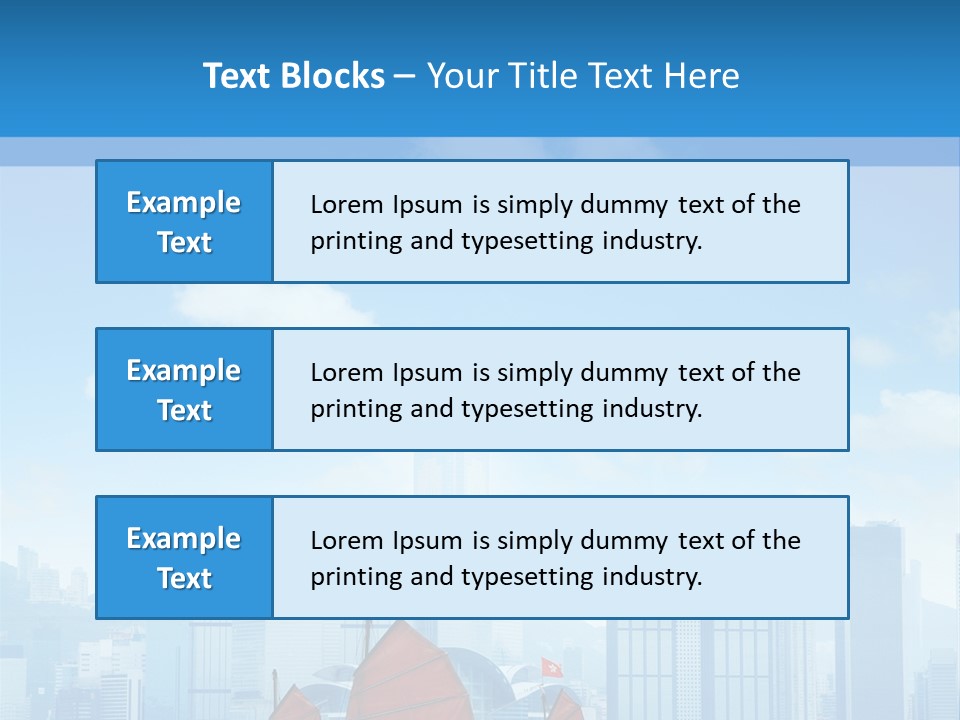 A Boat With Red Sails In A Body Of Water With A City In The Background PowerPoint Template