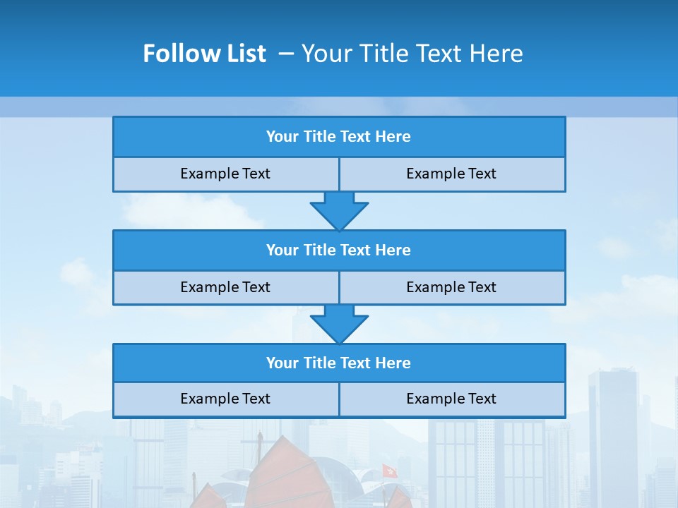 A Boat With Red Sails In A Body Of Water With A City In The Background PowerPoint Template