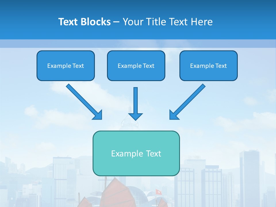 A Boat With Red Sails In A Body Of Water With A City In The Background PowerPoint Template