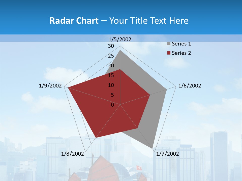 A Boat With Red Sails In A Body Of Water With A City In The Background PowerPoint Template
