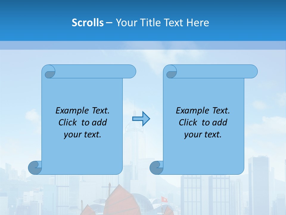 A Boat With Red Sails In A Body Of Water With A City In The Background PowerPoint Template