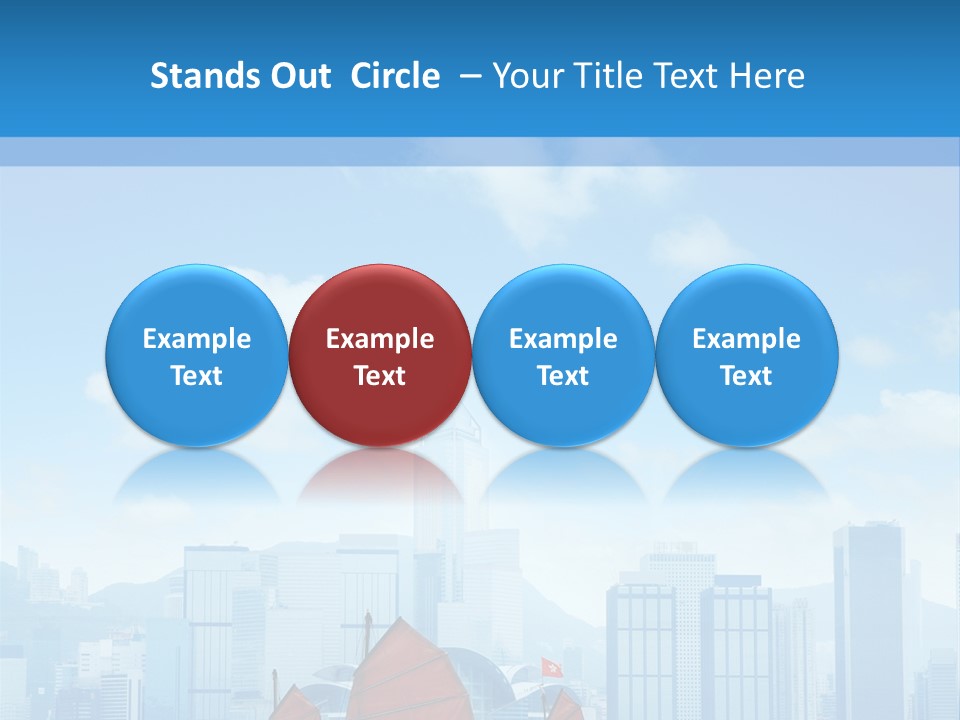 A Boat With Red Sails In A Body Of Water With A City In The Background PowerPoint Template