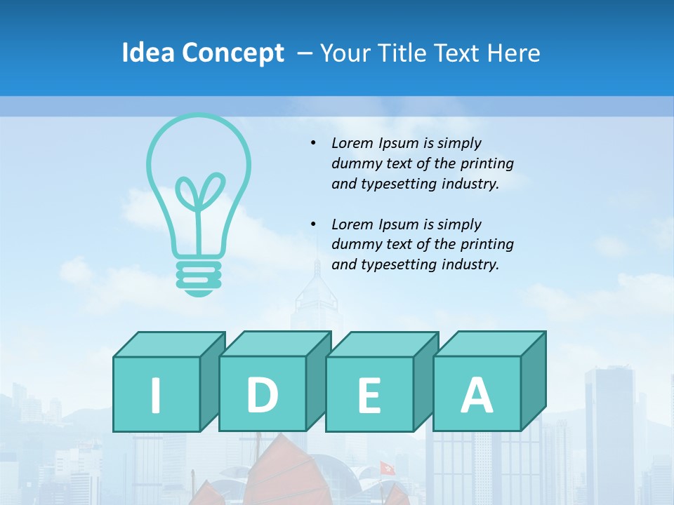 A Boat With Red Sails In A Body Of Water With A City In The Background PowerPoint Template