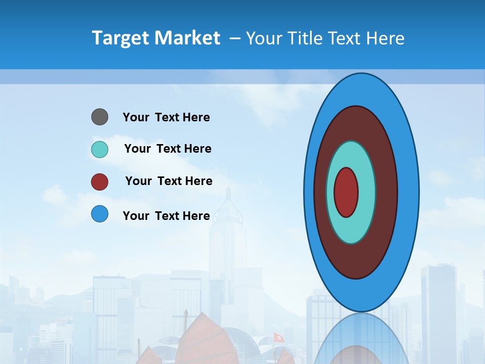 A Boat With Red Sails In A Body Of Water With A City In The Background PowerPoint Template