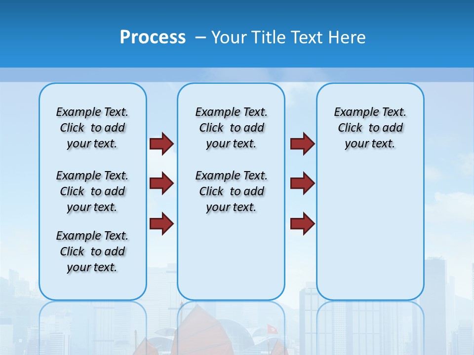 A Boat With Red Sails In A Body Of Water With A City In The Background PowerPoint Template