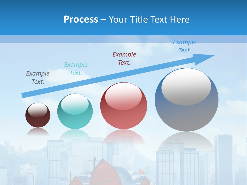 A Boat With Red Sails In A Body Of Water With A City In The Background PowerPoint Template