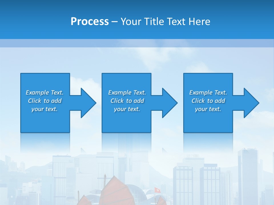 A Boat With Red Sails In A Body Of Water With A City In The Background PowerPoint Template