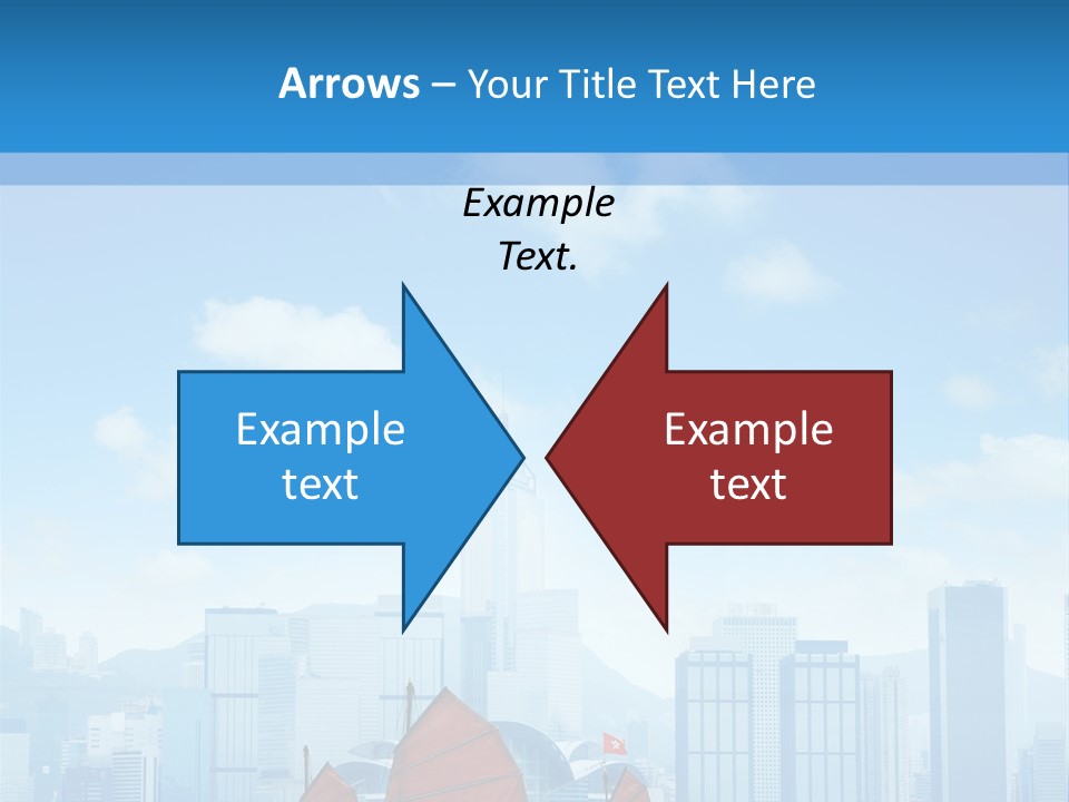 A Boat With Red Sails In A Body Of Water With A City In The Background PowerPoint Template