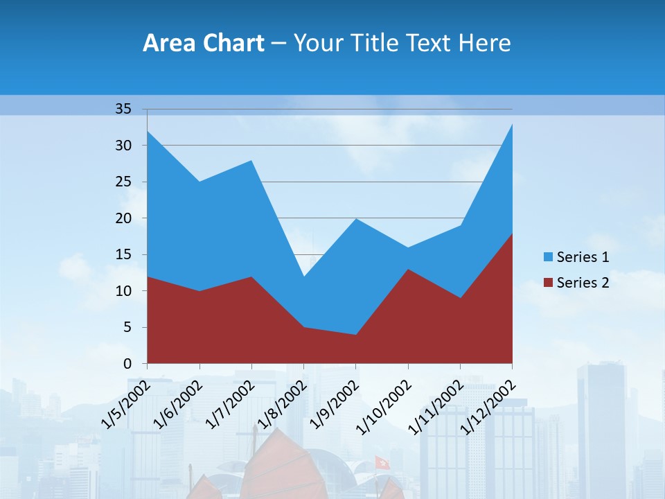A Boat With Red Sails In A Body Of Water With A City In The Background PowerPoint Template