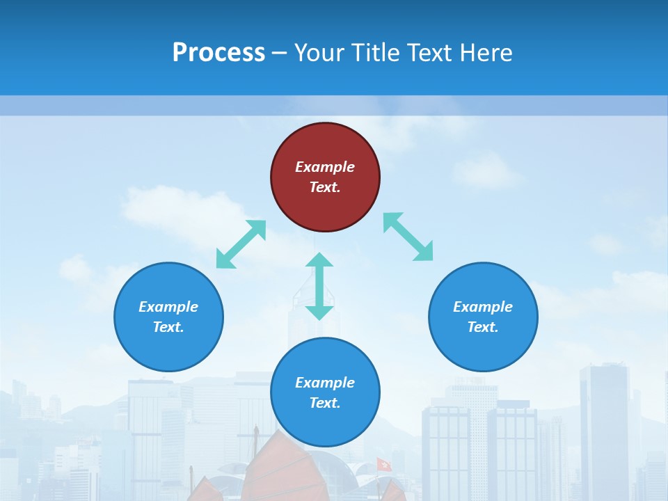 A Boat With Red Sails In A Body Of Water With A City In The Background PowerPoint Template