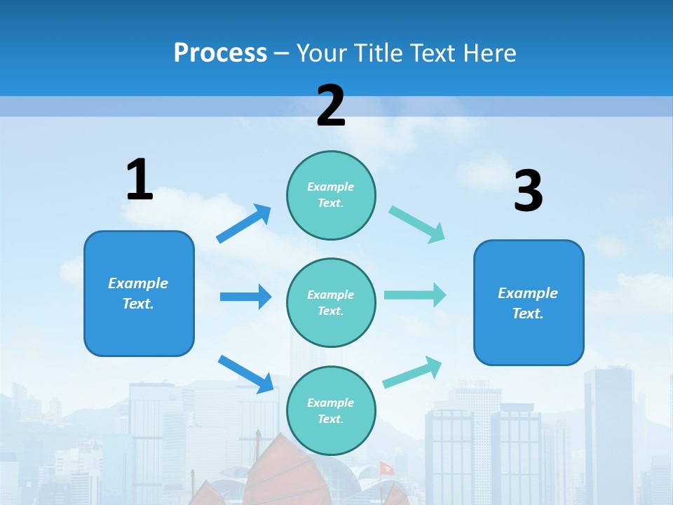 A Boat With Red Sails In A Body Of Water With A City In The Background PowerPoint Template