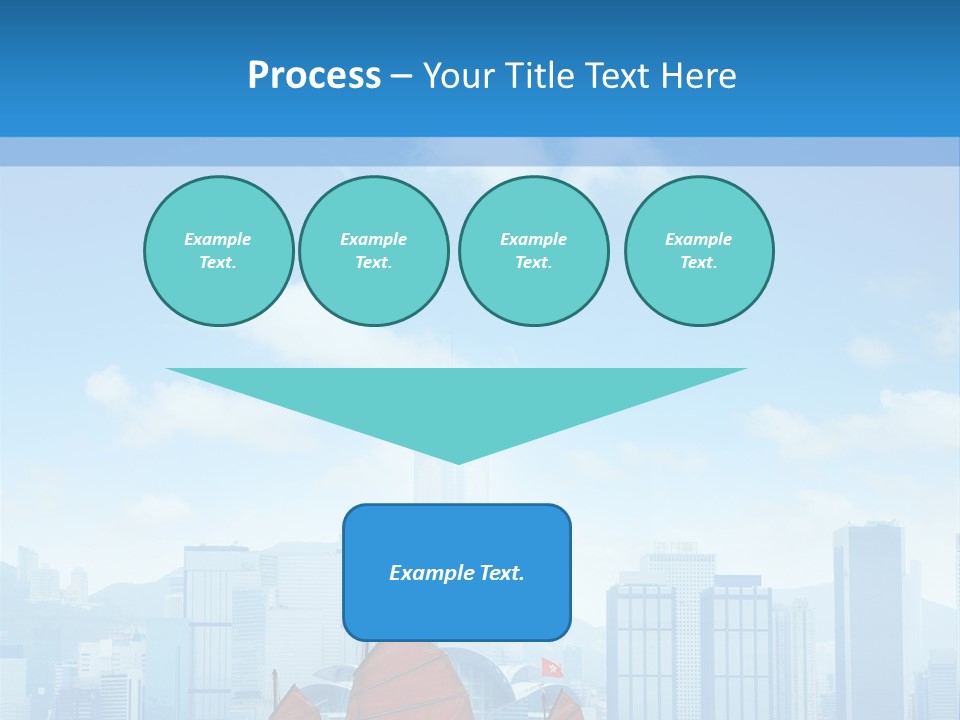 A Boat With Red Sails In A Body Of Water With A City In The Background PowerPoint Template