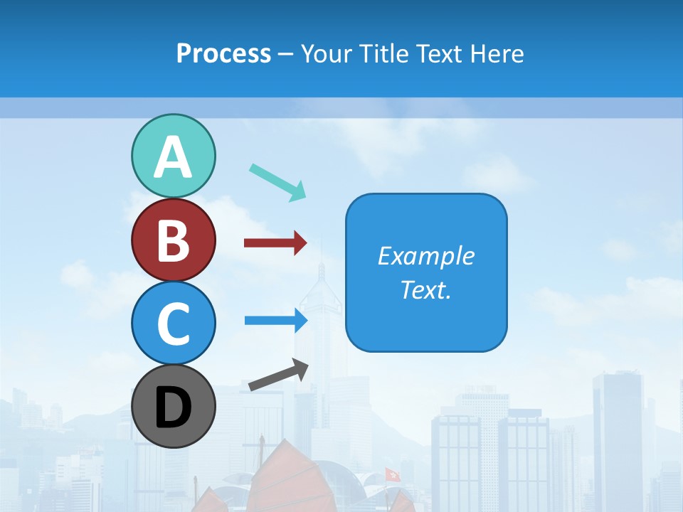 A Boat With Red Sails In A Body Of Water With A City In The Background PowerPoint Template