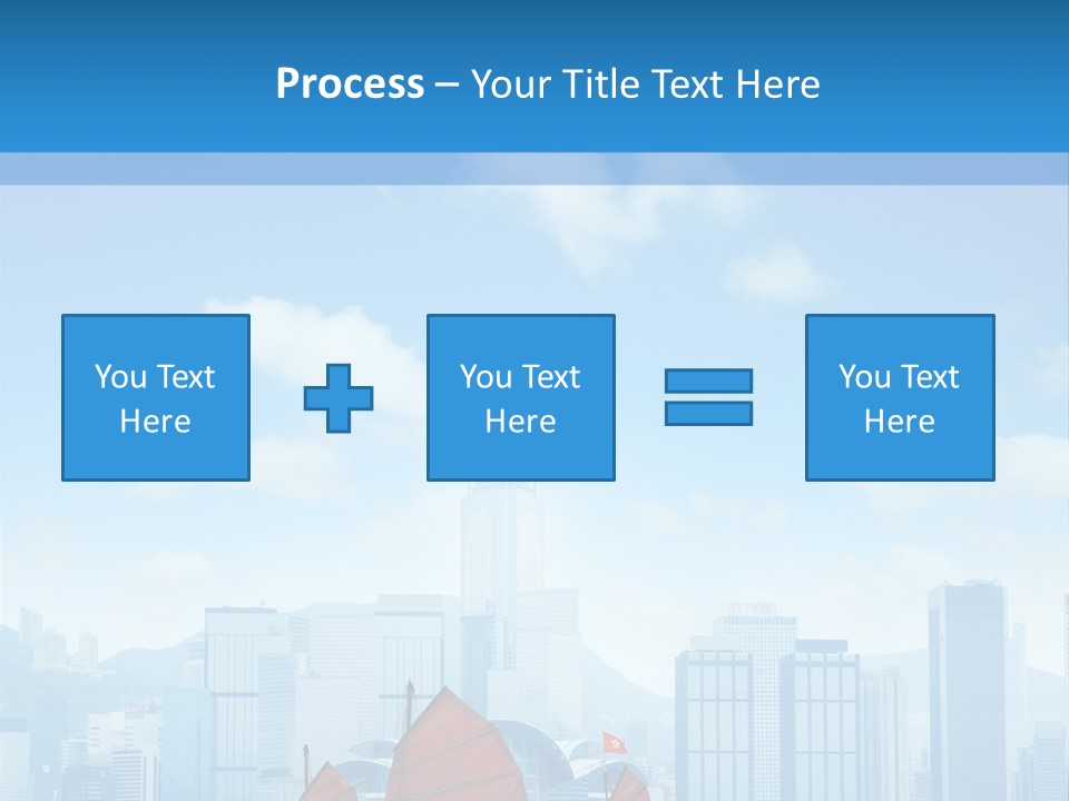 A Boat With Red Sails In A Body Of Water With A City In The Background PowerPoint Template