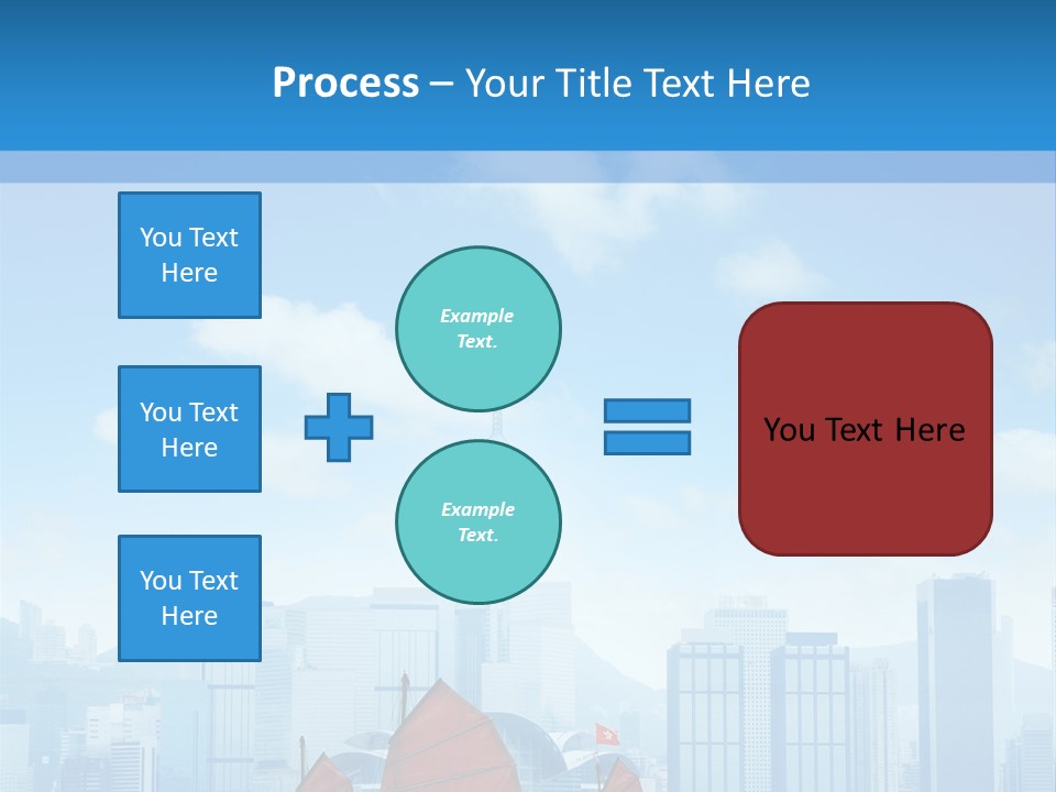 A Boat With Red Sails In A Body Of Water With A City In The Background PowerPoint Template