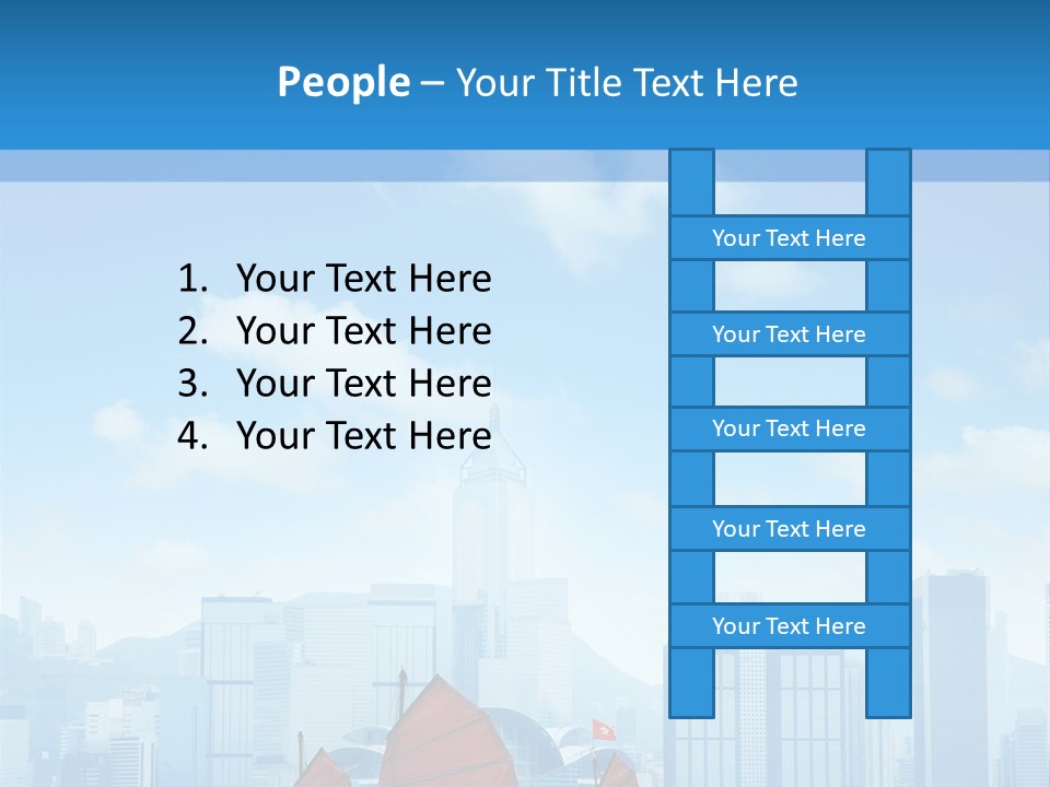 A Boat With Red Sails In A Body Of Water With A City In The Background PowerPoint Template