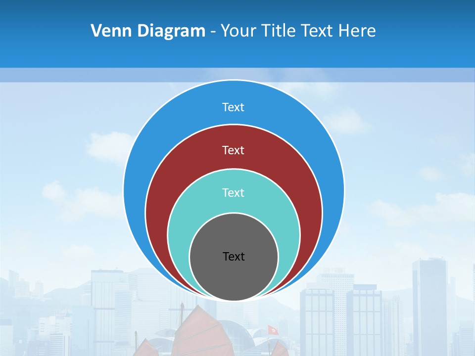 A Boat With Red Sails In A Body Of Water With A City In The Background PowerPoint Template