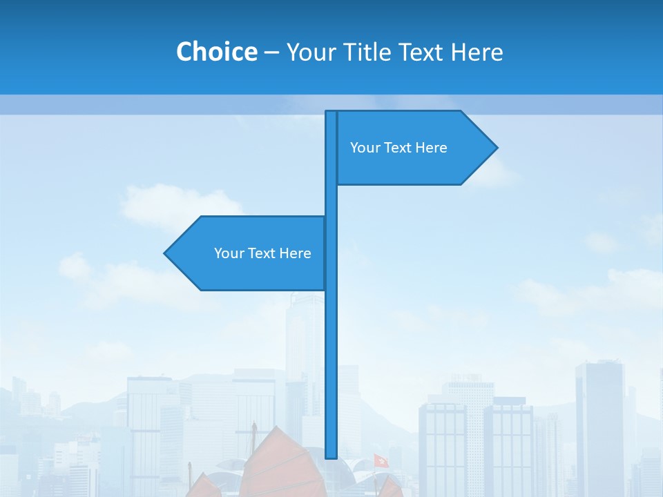 A Boat With Red Sails In A Body Of Water With A City In The Background PowerPoint Template