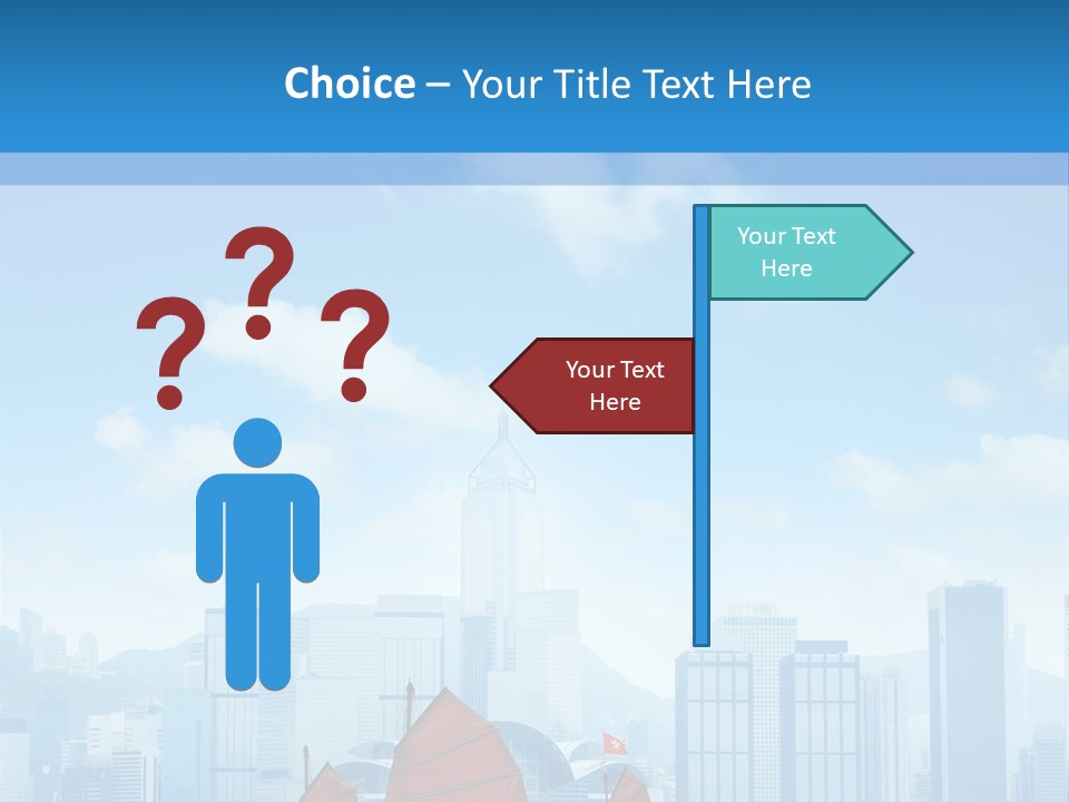 A Boat With Red Sails In A Body Of Water With A City In The Background PowerPoint Template