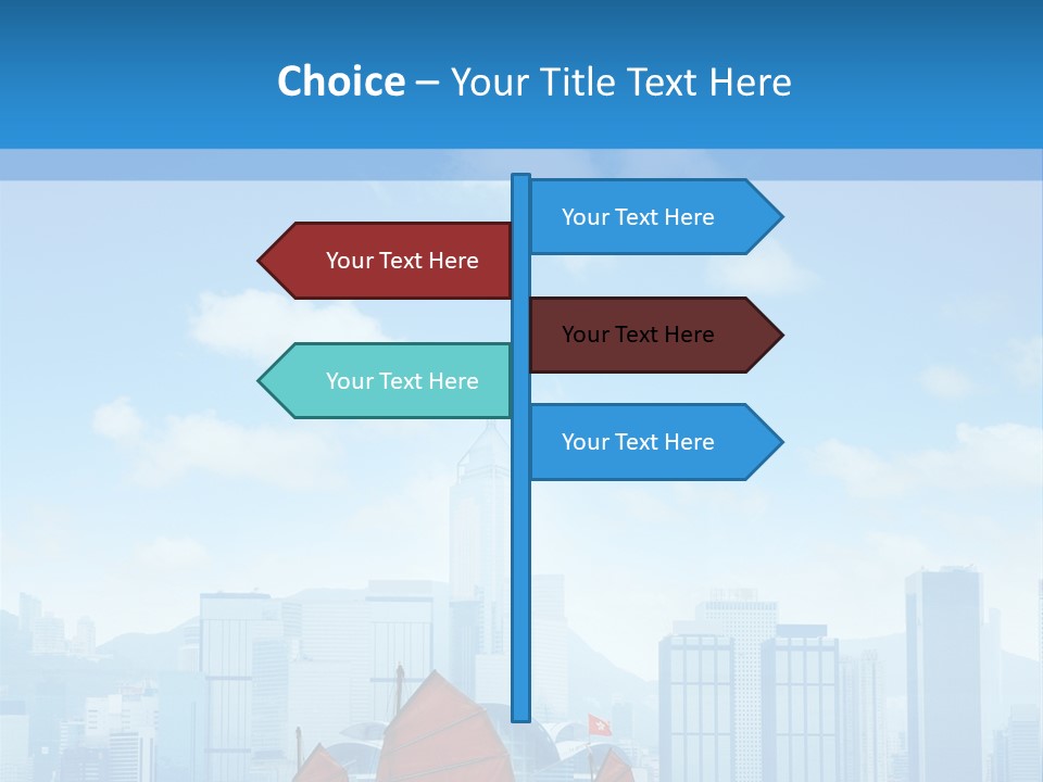 A Boat With Red Sails In A Body Of Water With A City In The Background PowerPoint Template