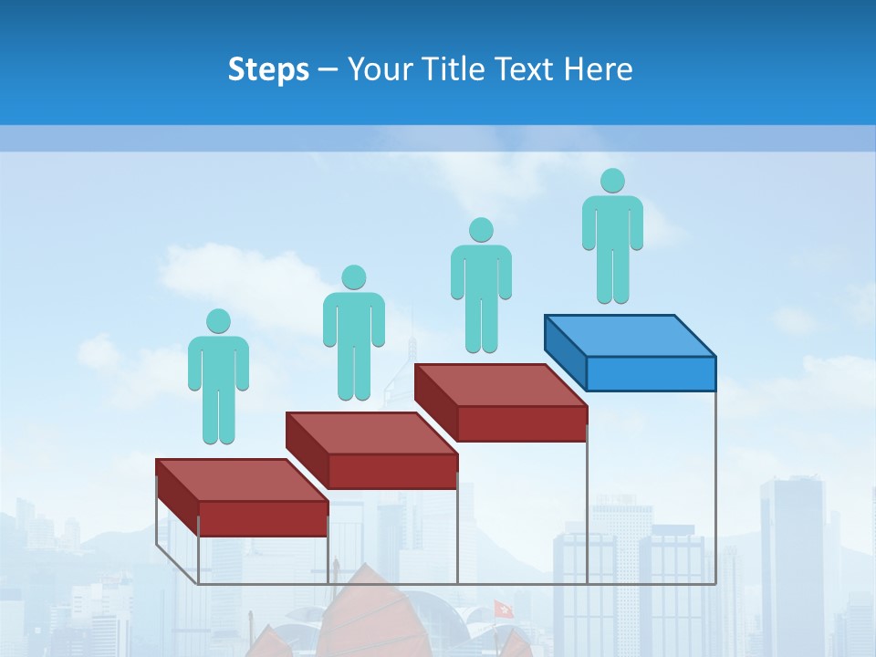 A Boat With Red Sails In A Body Of Water With A City In The Background PowerPoint Template