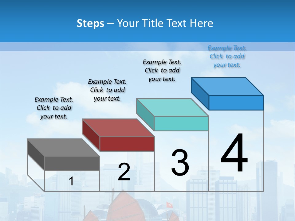 A Boat With Red Sails In A Body Of Water With A City In The Background PowerPoint Template
