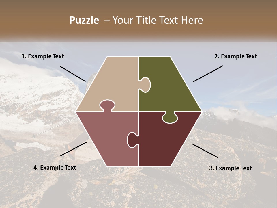 A Man Hiking Up A Mountain With A Backpack PowerPoint Template