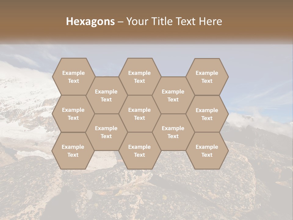 A Man Hiking Up A Mountain With A Backpack PowerPoint Template