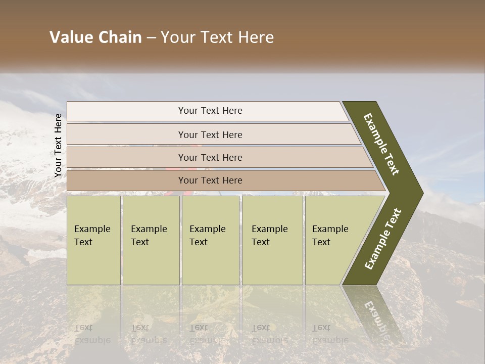 A Man Hiking Up A Mountain With A Backpack PowerPoint Template