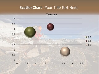 A Man Hiking Up A Mountain With A Backpack PowerPoint Template