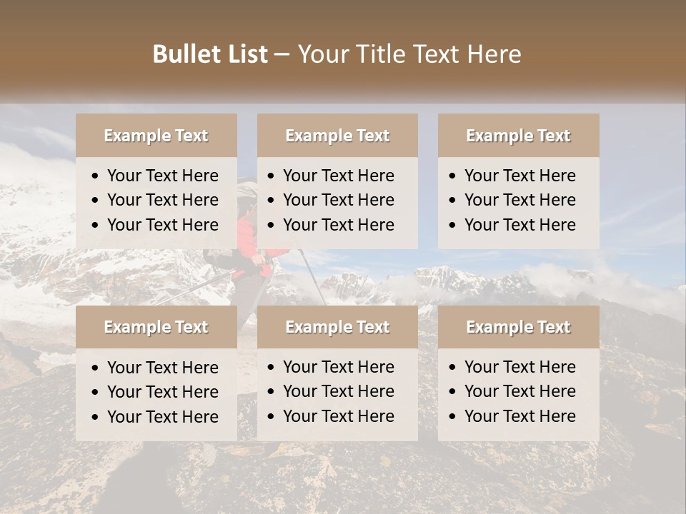 A Man Hiking Up A Mountain With A Backpack PowerPoint Template