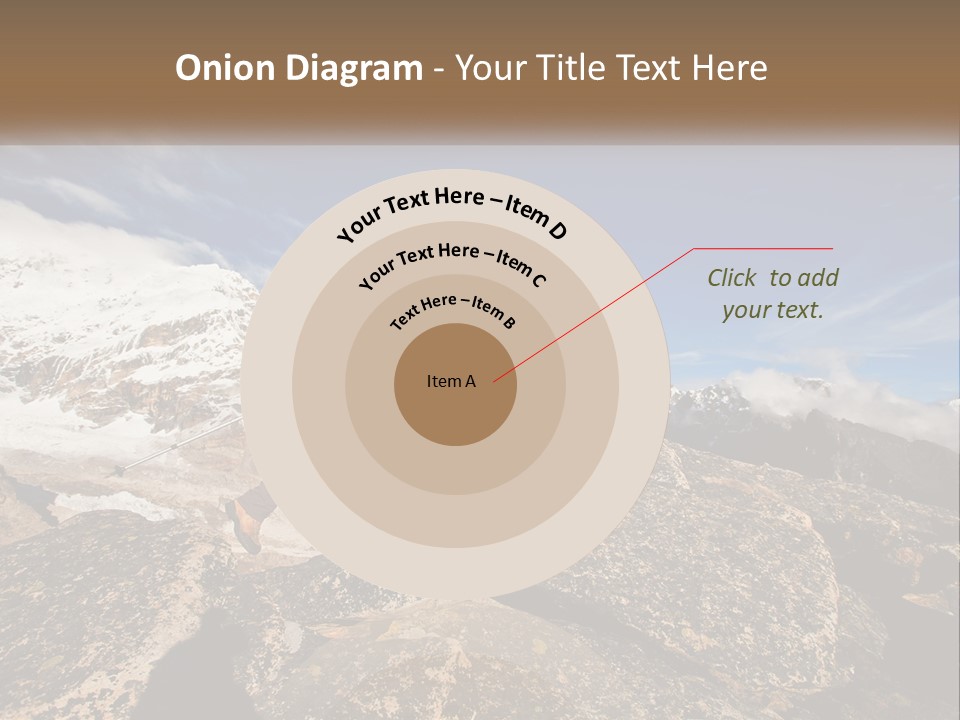 A Man Hiking Up A Mountain With A Backpack PowerPoint Template