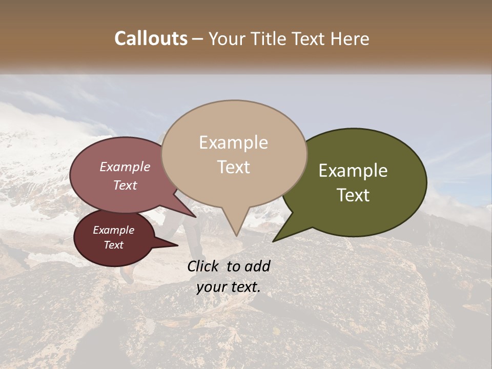 A Man Hiking Up A Mountain With A Backpack PowerPoint Template