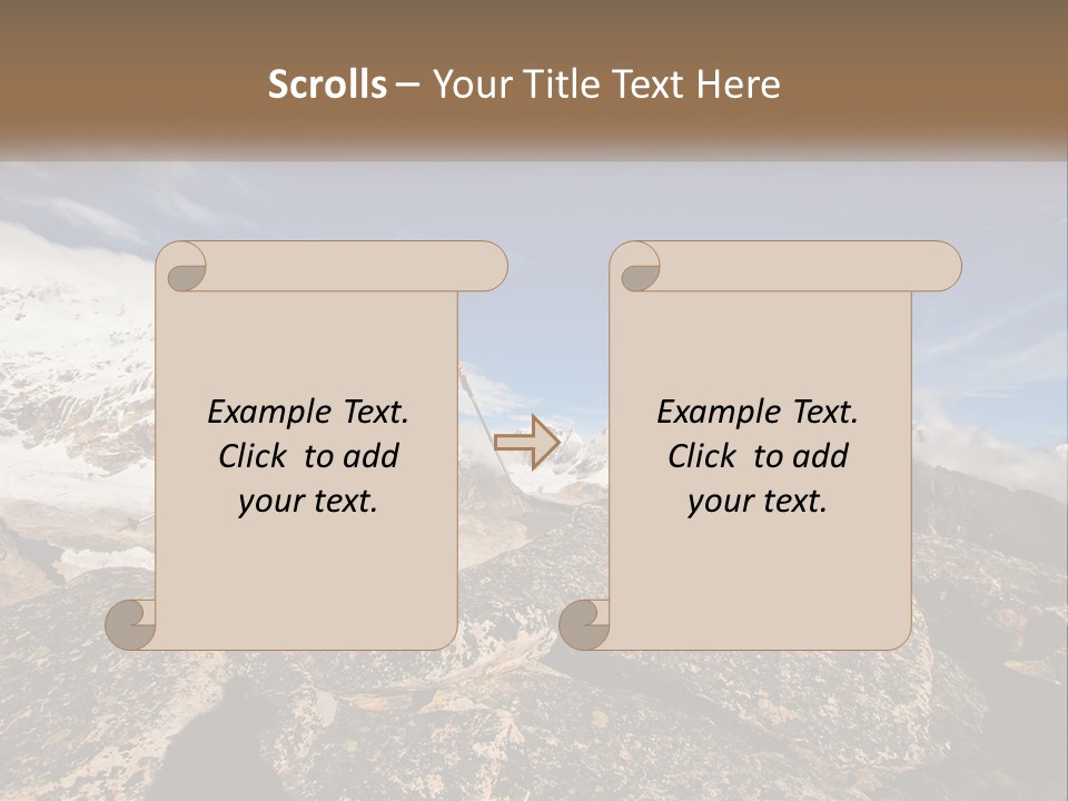 A Man Hiking Up A Mountain With A Backpack PowerPoint Template