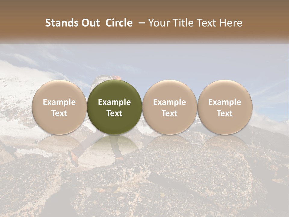 A Man Hiking Up A Mountain With A Backpack PowerPoint Template