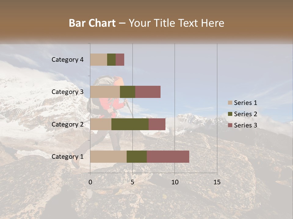 A Man Hiking Up A Mountain With A Backpack PowerPoint Template