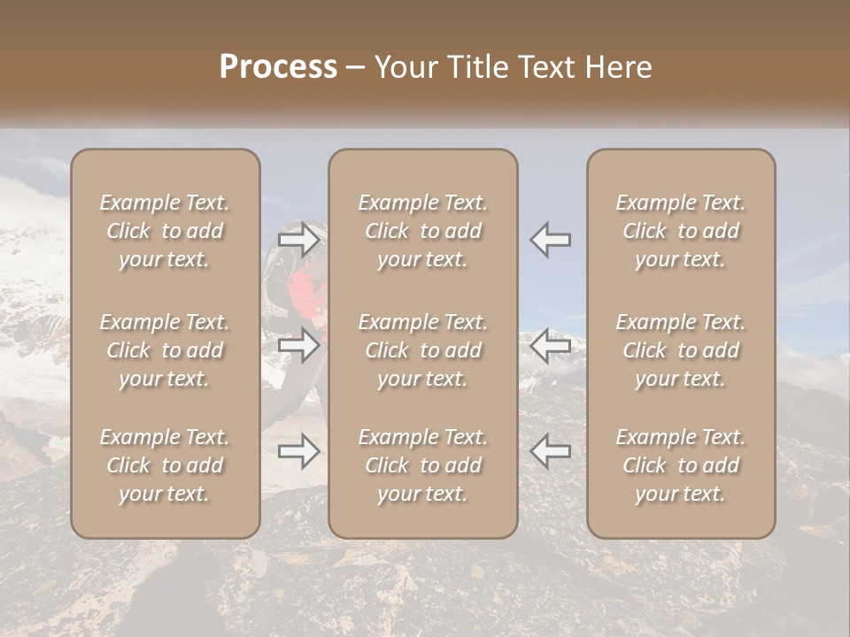 A Man Hiking Up A Mountain With A Backpack PowerPoint Template