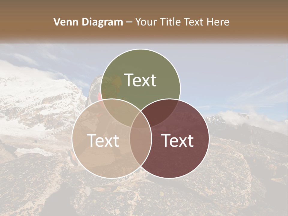 A Man Hiking Up A Mountain With A Backpack PowerPoint Template