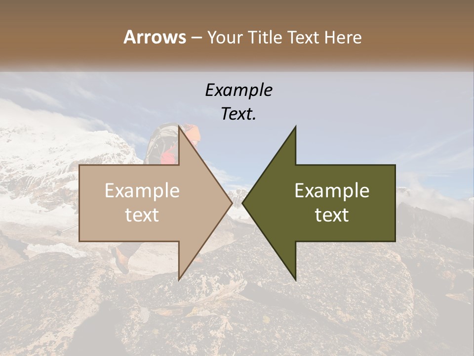 A Man Hiking Up A Mountain With A Backpack PowerPoint Template