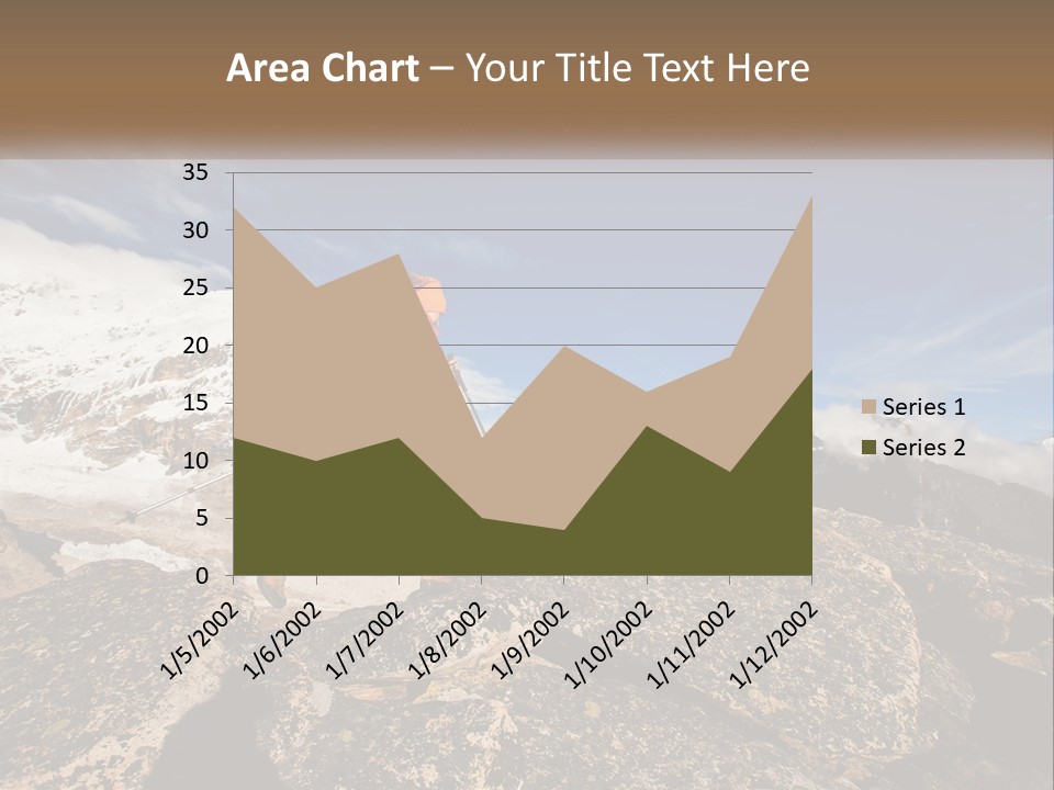 A Man Hiking Up A Mountain With A Backpack PowerPoint Template