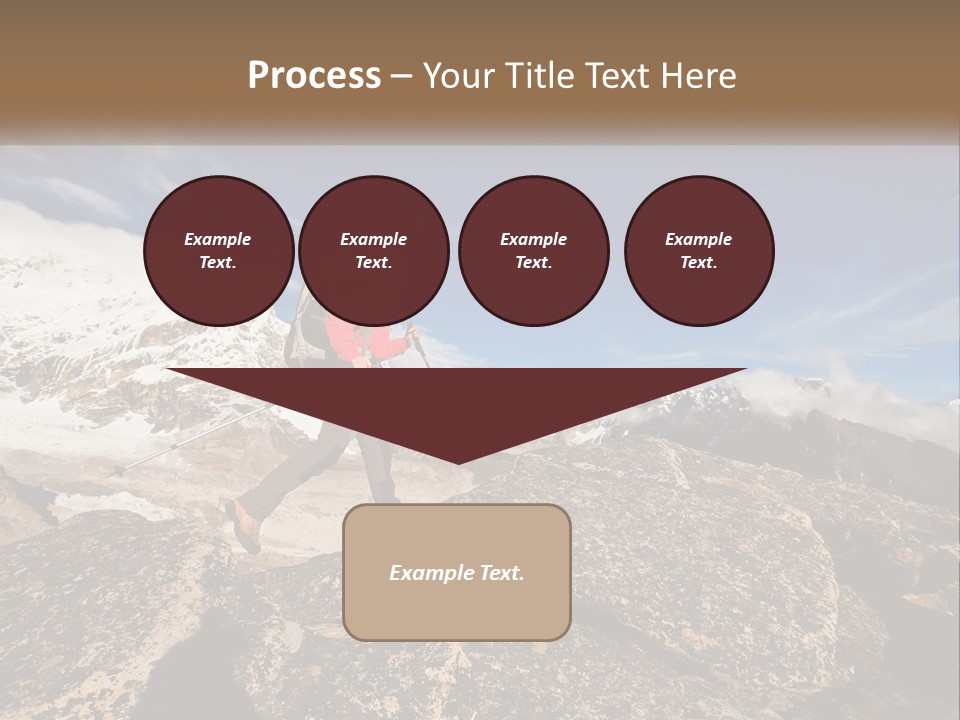 A Man Hiking Up A Mountain With A Backpack PowerPoint Template