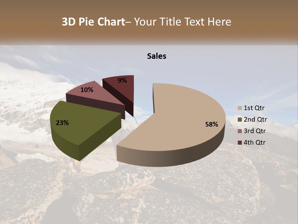 A Man Hiking Up A Mountain With A Backpack PowerPoint Template