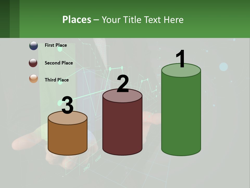 A Man In A Business Suit Holding A Green Business Card PowerPoint Template