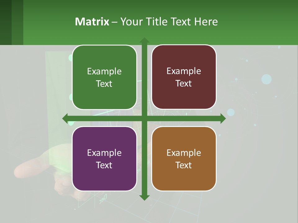 A Man In A Business Suit Holding A Green Business Card PowerPoint Template