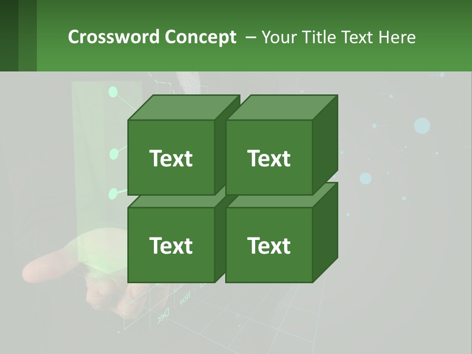 A Man In A Business Suit Holding A Green Business Card PowerPoint Template