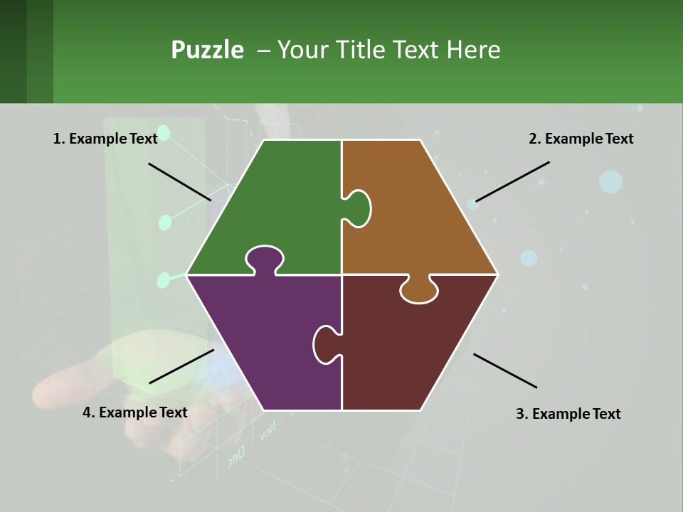 A Man In A Business Suit Holding A Green Business Card PowerPoint Template