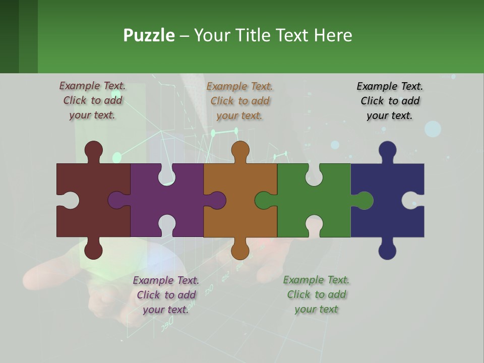 A Man In A Business Suit Holding A Green Business Card PowerPoint Template